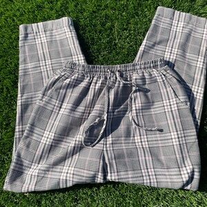 Plaid Lounge Pants in Black and White